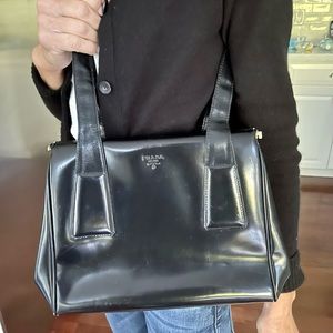 Prada black leather shoulder bag